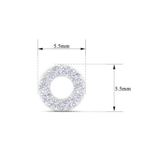 D Flawless Diamonds™ 1/5 Carat Diamond Circle Stud Earrings In Sterling Silver
