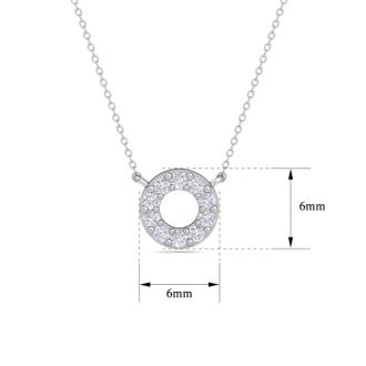 D Flawless Diamonds™ 1/10 Carat Diamond Circle Necklace In Sterling Silver, 18 Inches