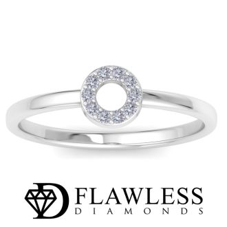 D Flawless Diamonds™ 1/10 Carat Diamond Circle Ring In Sterling Silver