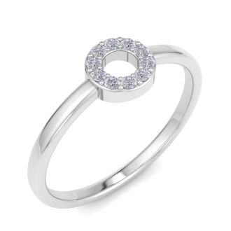 D Flawless Diamonds™ 1/10 Carat Diamond Circle Ring In Sterling Silver