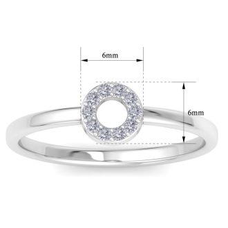 D Flawless Diamonds™ 1/10 Carat Diamond Circle Ring In Sterling Silver