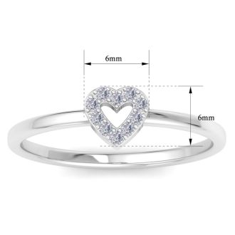 D Flawless Diamonds™ 1/10 Carat Diamond Heart Ring In Sterling Silver