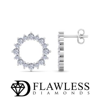 D Flawless Diamonds™ 1/2 Carat Diamond Sun Stud Earrings In Sterling Silver