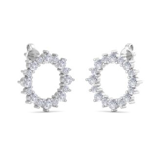 D Flawless Diamonds™ 1/2 Carat Diamond Sun Stud Earrings In Sterling Silver