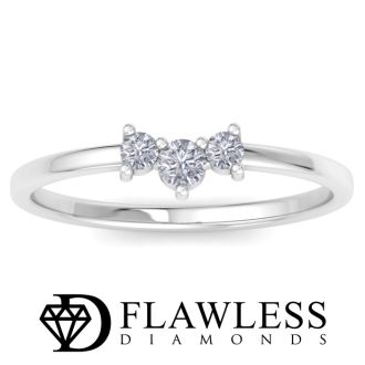 D Flawless Diamonds™ 0.16 Carat Diamond Three Stone Ring In Sterling Silver