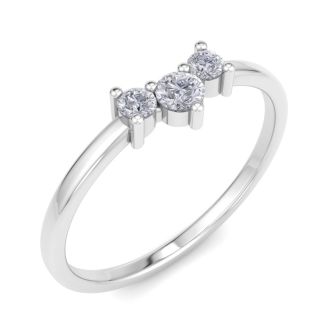 D Flawless Diamonds™ 0.16 Carat Diamond Three Stone Ring In Sterling Silver