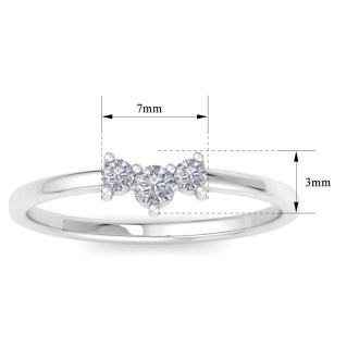 D Flawless Diamonds™ 0.16 Carat Diamond Three Stone Ring In Sterling Silver