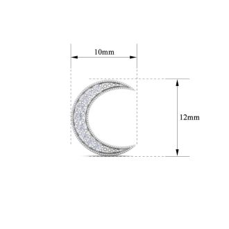D Flawless Diamonds™ 1/5 Carat Diamond Moon Stud Earrings In Sterling Silver