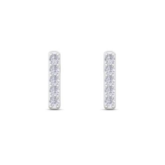 D Flawless Diamonds™ 0.07 Carat Diamond Bar Earrings In Sterling Silver