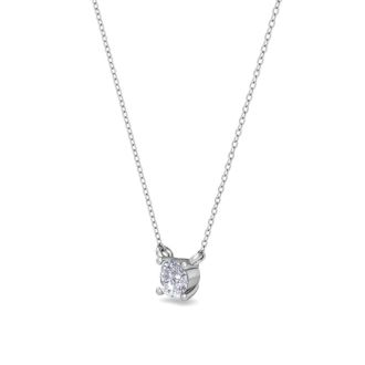 D Flawless Diamonds™ 1/10 Carat Diamond Solitaire Necklace In Sterling Silver, 18 Inches