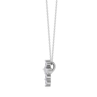 D Flawless Diamonds™ 1/10 Carat Diamond Cross Necklace In Sterling Silver, 18 Inches