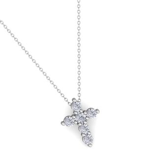 D Flawless Diamonds™ 1/10 Carat Diamond Cross Necklace In Sterling Silver, 18 Inches