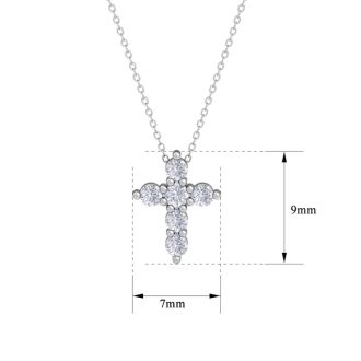 D Flawless Diamonds™ 1/10 Carat Diamond Cross Necklace In Sterling Silver, 18 Inches