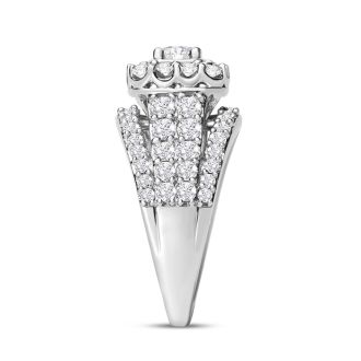 Estate Jewelry 2 Carat Diamond Engagement Ring In 14 Karat White Gold, Size 7