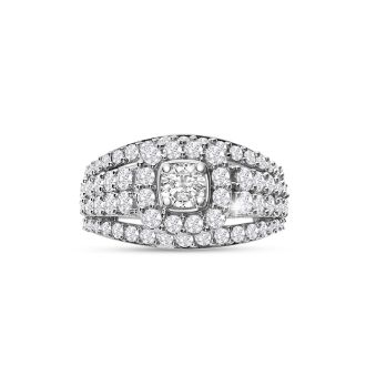 Estate Jewelry 2 Carat Diamond Engagement Ring In 14 Karat White Gold, Size 7
