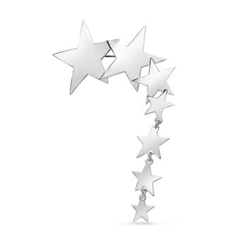 Estate Jewelry Vintage Lucky Seven Stars Brooch In Sterling Silver