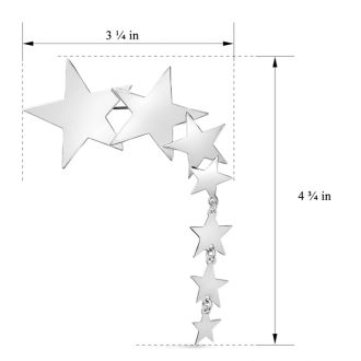 Estate Jewelry Vintage Lucky Seven Stars Brooch In Sterling Silver