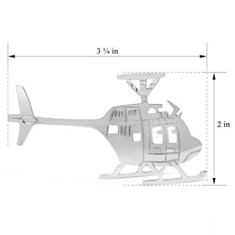 Estate Jewelry Vintage Helicopter Brooch In Sterling Silver