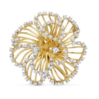 Estate Jewelry Vintage 2 Carat Diamond Necklace In 14 Karat Yellow Gold