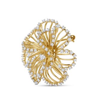 Estate Jewelry Vintage 2 Carat Diamond Necklace In 14 Karat Yellow Gold