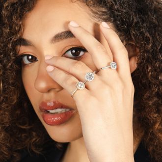 1 Carat Round Halo Diamond Engagement Ring in 14K Yellow Gold. Very Popular, Super Beautiful, Classically Elegant
