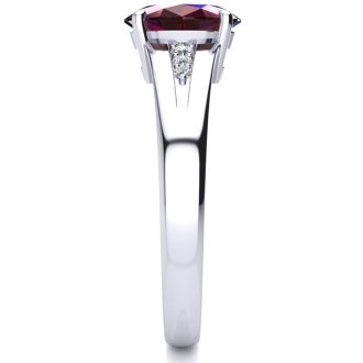 1 1/2ct Oval Shape Ruby and Diamond Ring in 10k White Gold