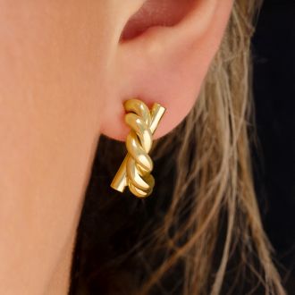Martha Stewart Textured Gold Hoop Earrings