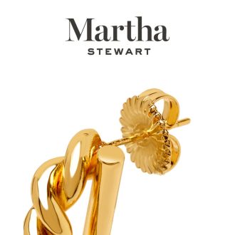 Martha Stewart Textured Gold Hoop Earrings