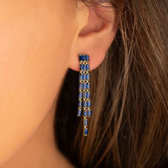 Bruno Magli Gabriella Gold Earrings, Zaffiro