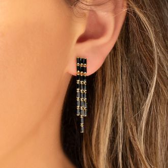 Bruno Magli Gabriella Gold Earrings, Nera