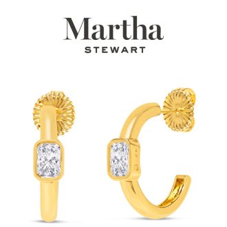 Martha Stewart Gold Hoop Earrings, Crystal