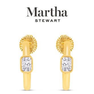 Martha Stewart Gold Hoop Earrings, Crystal