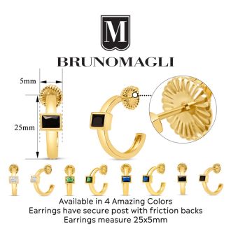 Bruno Magli Felecia Gold Earrings, Smeraldo