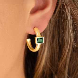 Bruno Magli Felecia Gold Earrings, Smeraldo