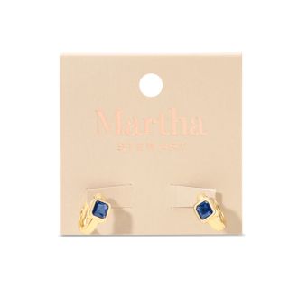 Martha Stewart Gold Huggie Hoop Earrings, Blue Sapphire