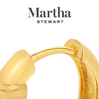 Martha Stewart Gold Huggie Hoop Earrings, Blue Sapphire