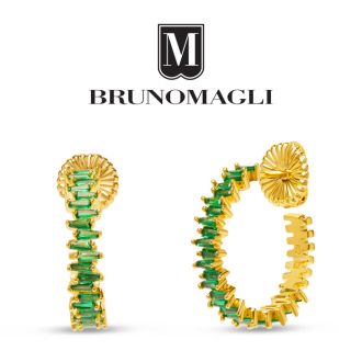 Bruno Magli Adelina Gold Earrings, Smeraldo