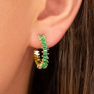 Bruno Magli Adelina Gold Earrings, Smeraldo