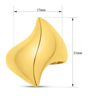 Estate Jewelry Swirl Dome Ring In Yellow Gold Overlay, Size 6.5