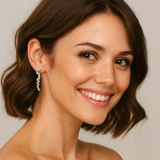 2 Carat Lab Grown Diamond Line Drop Earrings In 14 Karat Yellow Gold, 2 Inches