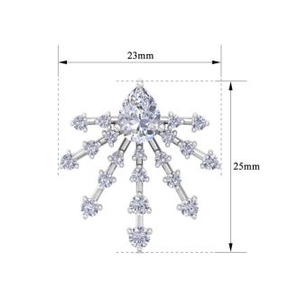 3 1/2 Carat Pear Shape Lab Grown Diamond Spray Drop Earrings In 14 Karat White Gold