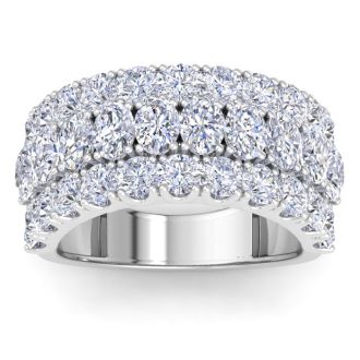 4 Carat Lab Grown Diamond Band Ring In 14K White Gold