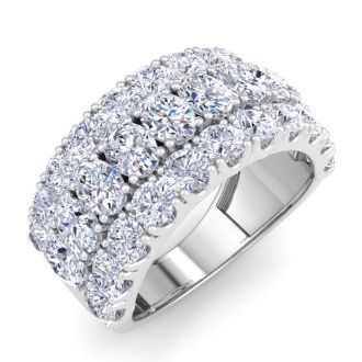 4 Carat Lab Grown Diamond Band Ring In 14K White Gold