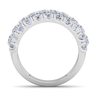 4 Carat Lab Grown Diamond Band Ring In 14K White Gold