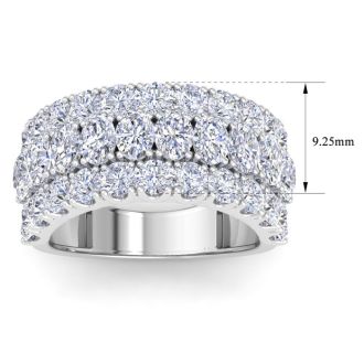 4 Carat Lab Grown Diamond Band Ring In 14K White Gold