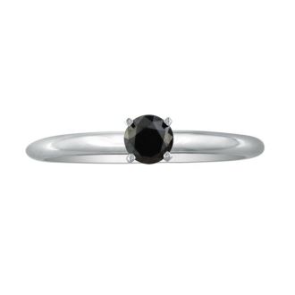 1/3ct Black Diamond Engagement Ring in 10k White Gold