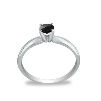 1/3ct Black Diamond Engagement Ring in 10k White Gold