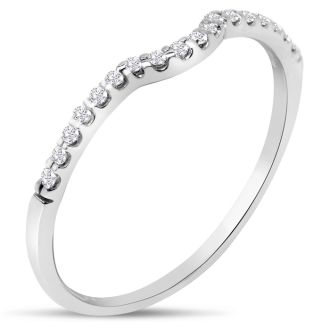 Estate Jewelry 1/5 Carat Diamond Curved Wedding Ring, Size 9.0