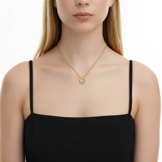 Estate Jewelry Pearl Flower Necklace In 14 Karat Yellow Gold, FREE 18 Inch Chain