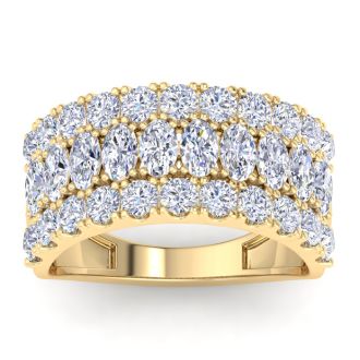 2 Carat Lab Grown Diamond Band Ring In 14K Yellow Gold